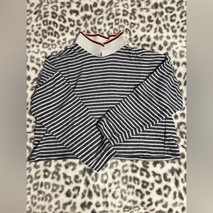 Clyde & Baxter Kids/Teens Cropped Collared Loose-Fitting Long Sleeve Shirt